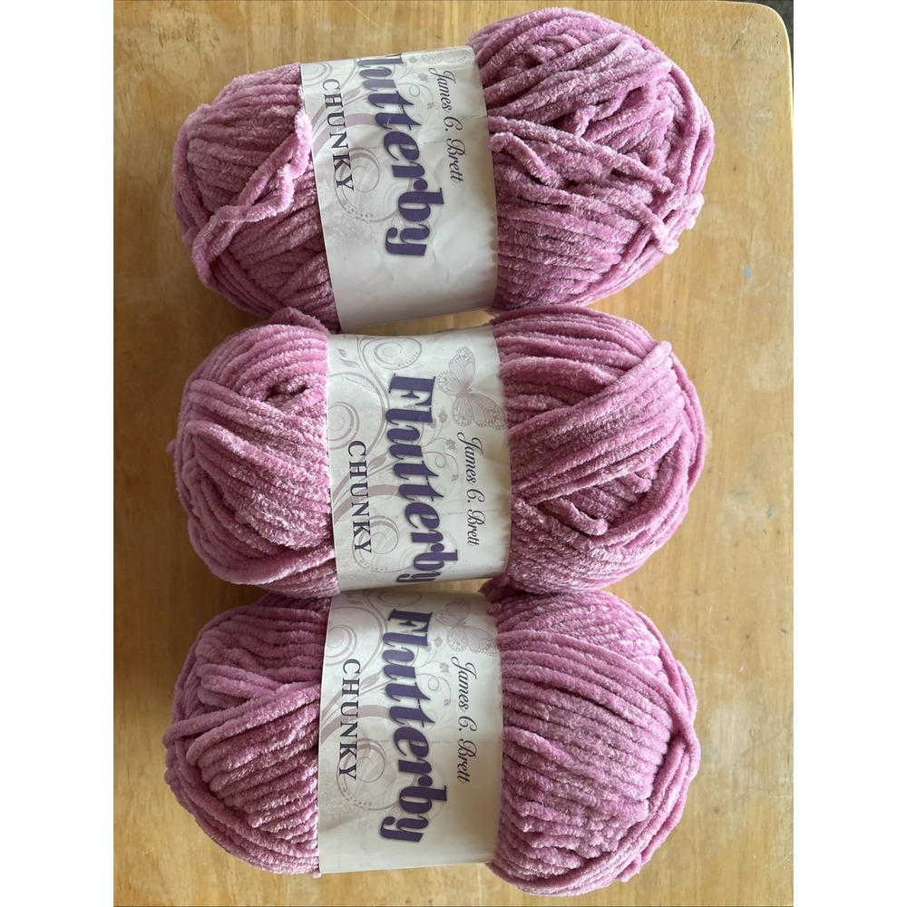 Flutterby Chunky Color B19 Pink Yarn James C Brett 3 skeins